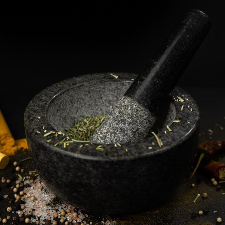 Granit Mörser mit Stößel